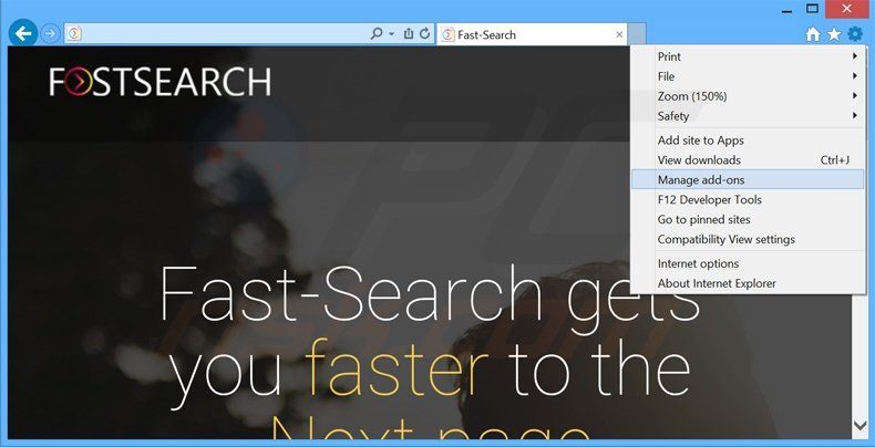 Rimuovere Fast-Search adware da Internet Explorer step 1
