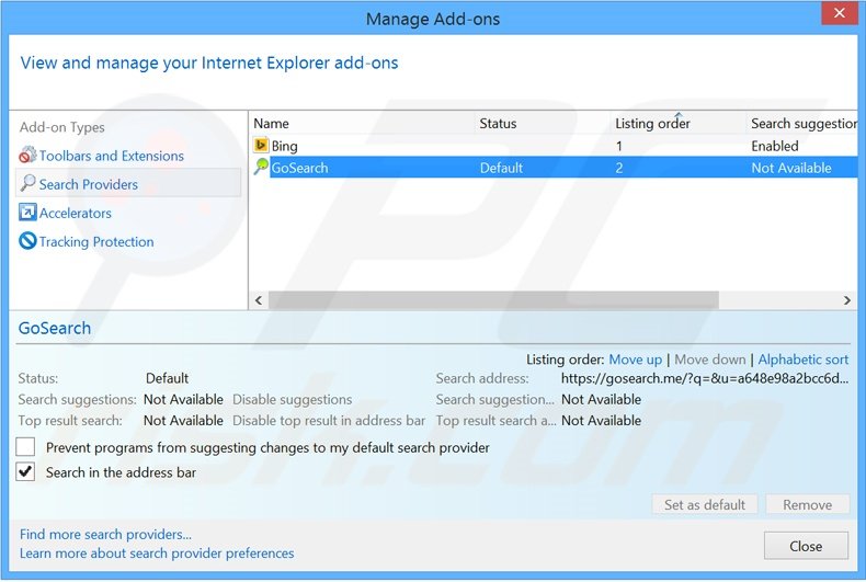 Cambia il motore di ricerca predefinito zwiiky.com da Internet Explorer 