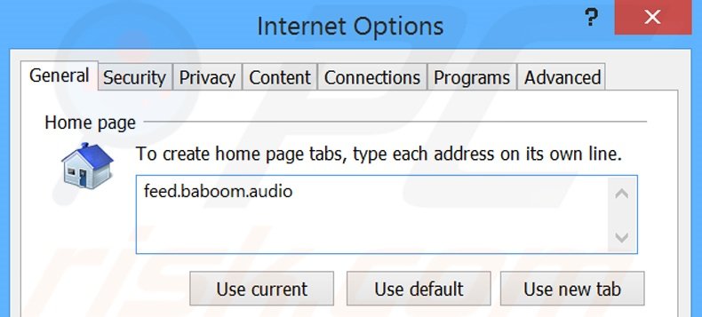 Cambia la tua homepage baboom.audio da Internet Explorer 