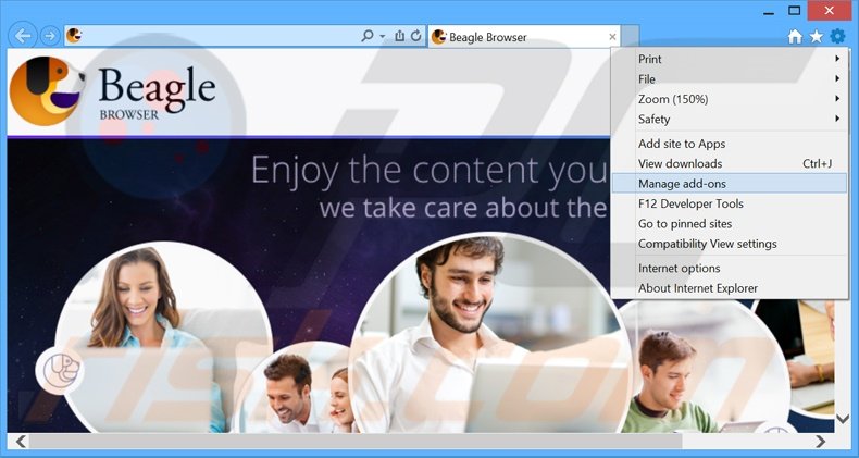 Rimuovere BeagleBrowser adware da Internet Explorer step 1