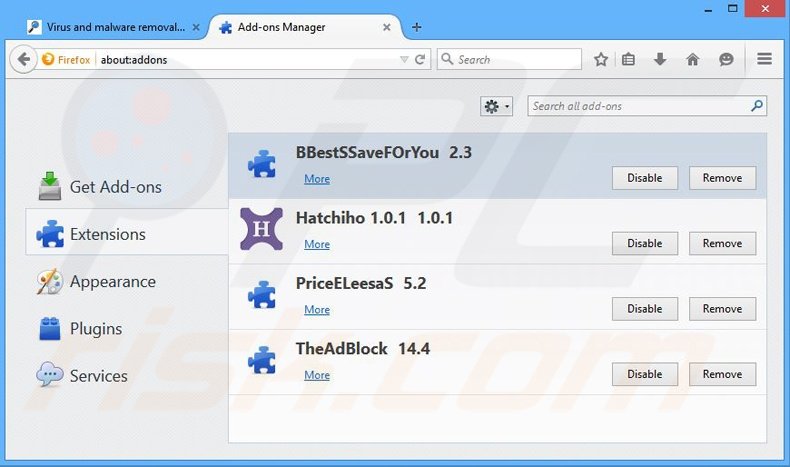 Rimuovere BestSaveForYou adware da Mozilla Firefox step 2