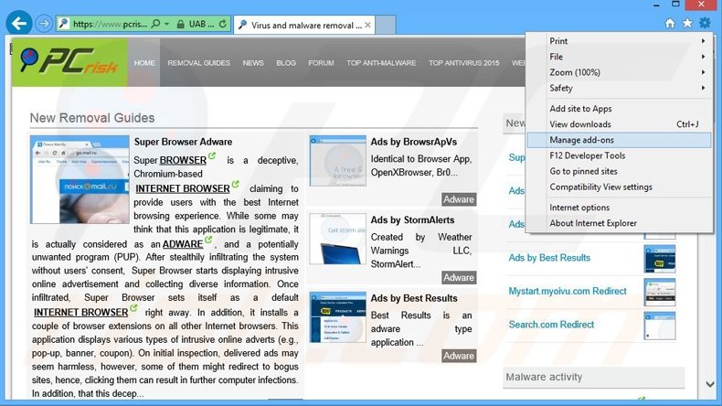 Rimuovere BestSaveForYou adware da Internet Explorer step 1