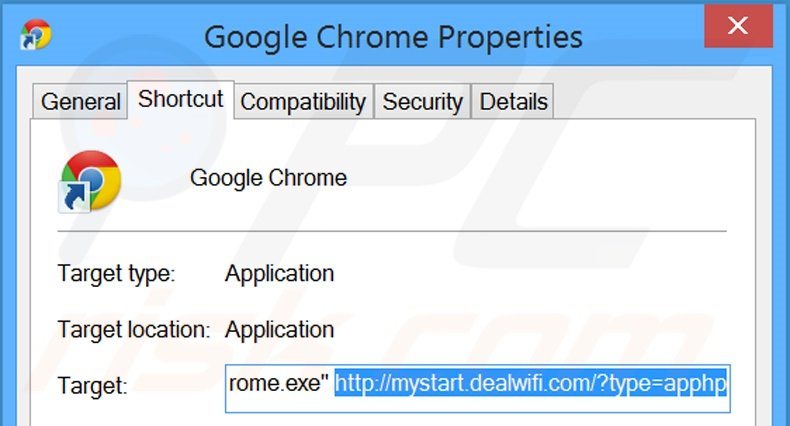 Aggiustare il collegamento rapido a Google Chrome step 2