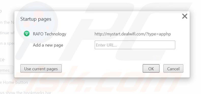 Cambia la tua homepage mystart.dealwifi.com in Google Chrome