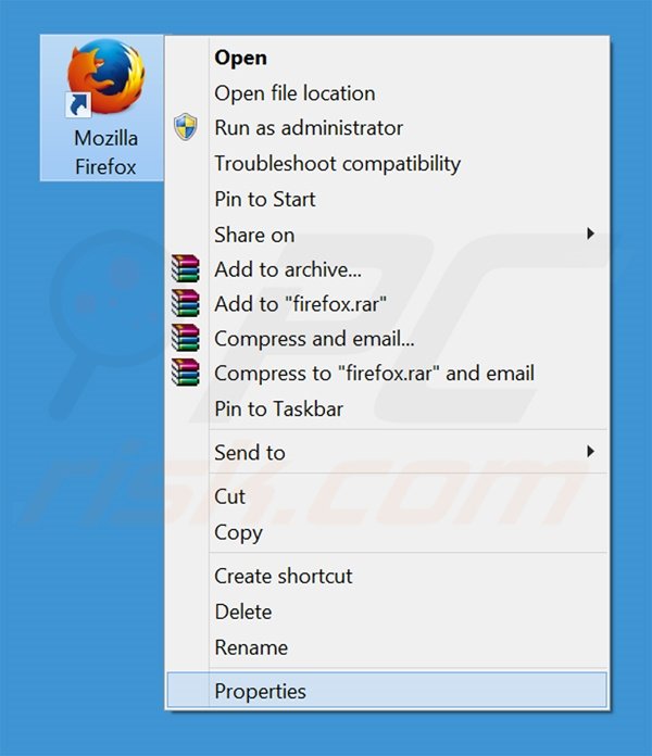   Aggiustare il collegamento rapido a Mozilla Firefox: step 1
