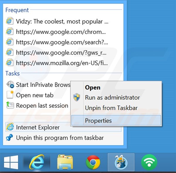 Aggiustare il collegamento rapido a Internet Explorer: step 1