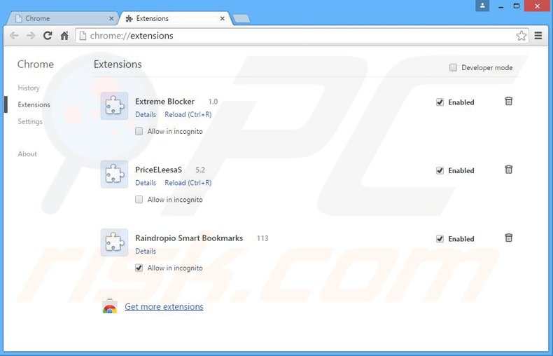 Rimuovere Extreme Blocker adware da Google Chrome step 2