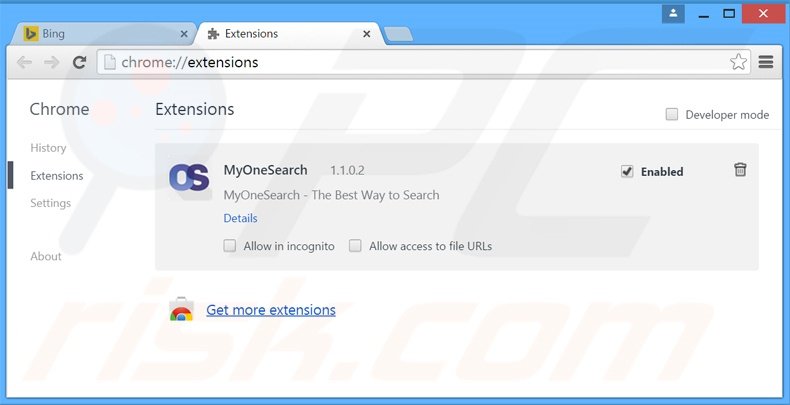Rimuovere MyOneSearch da  Google Chrome 