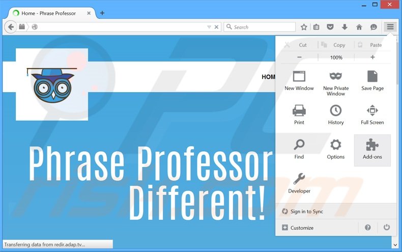 Rimuovere PhraseProfessor adware da Mozilla Firefox step 1