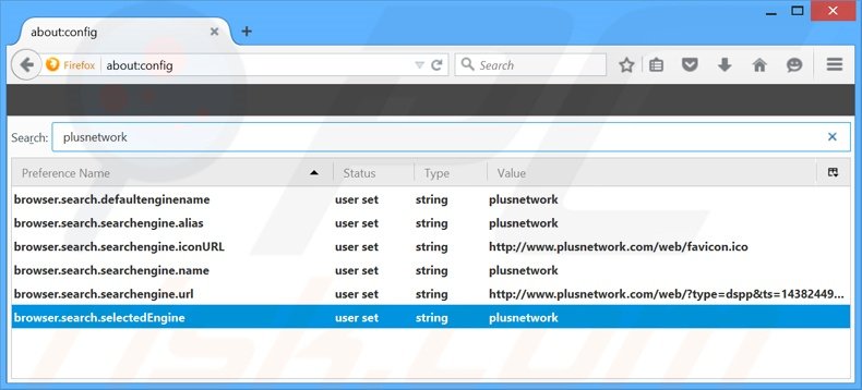 Cambia il tuo motore di ricerca predefinito plusnetwork.com da Mozilla Firefox 