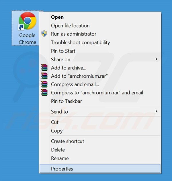 Aggiustare il collegamento rapido a Google Chrome  step 1