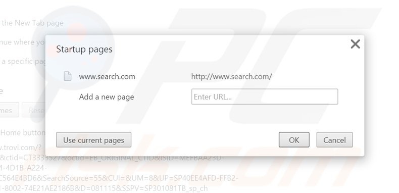 Cambia la tua homepage search.com da Google Chrome