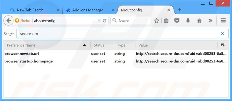 Cambia il tuo motore di ricerca predefinito search.secure-dm.com da Mozilla Firefox 
