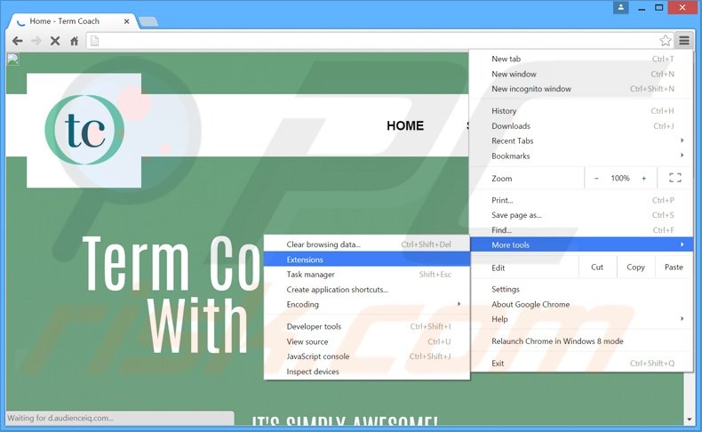 Rimuovere TermCoach adware da Google Chrome step 1