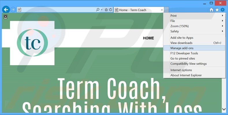 Rimuovere TermCoach adware da Internet Explorer step 1