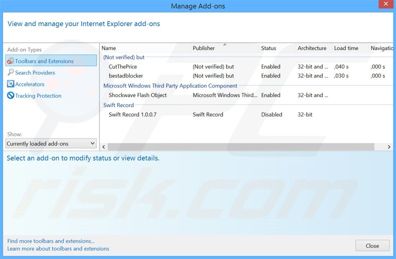 Rimuovere Tortuga adware da Internet Explorer step 2