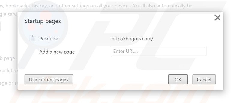 Cambia la tua homepage bogots.com da Google Chrome 