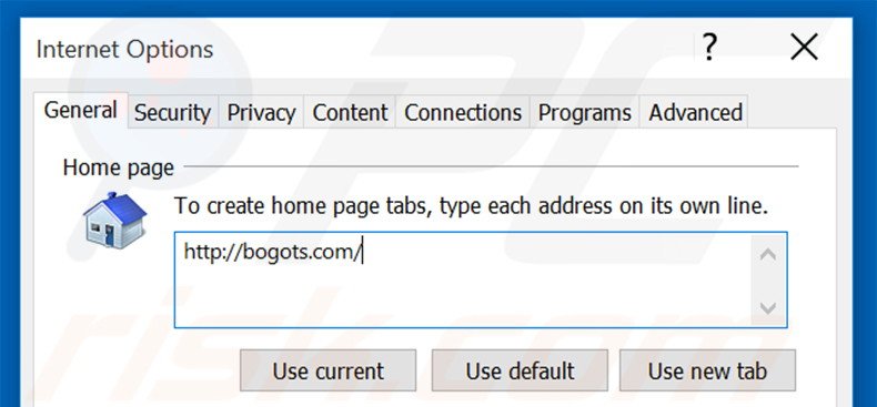 Cambia la tua homepage bogots.com da Internet Explorer 