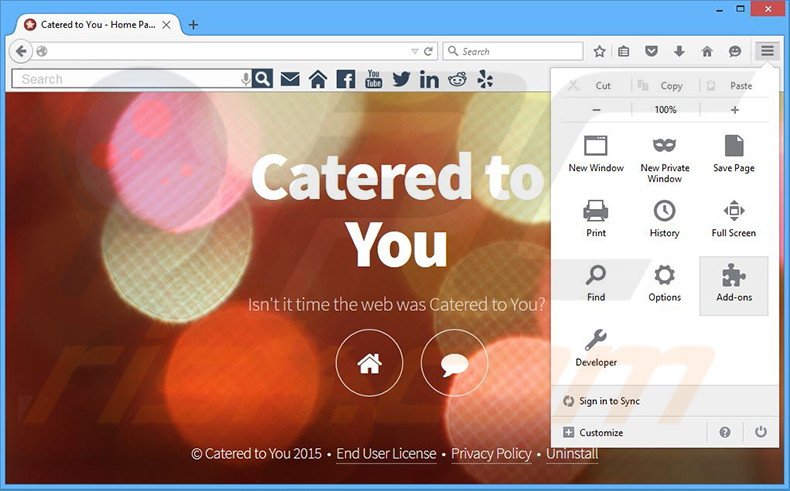 Rimuovere Catered to You adware da Mozilla Firefox step 1