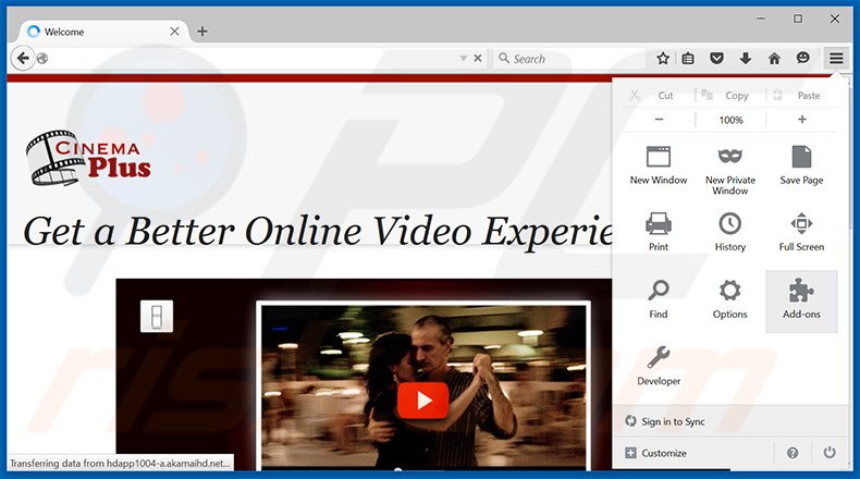 Rimuovere CinemaP adware da Mozilla Firefox step 1