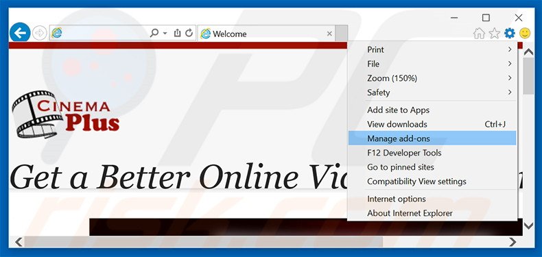 Rimuovere CinemaP adware da Internet Explorer step 1