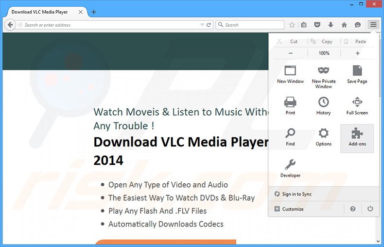 Rimuovere Cinemax Plus adware da Mozilla Firefox step 1