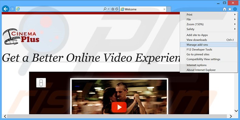 Rimuovere CinePlus adware da Internet Explorer step 1