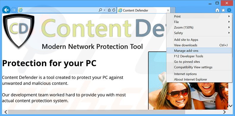 Rimuovere Content Defender adware da Internet Explorer step 1