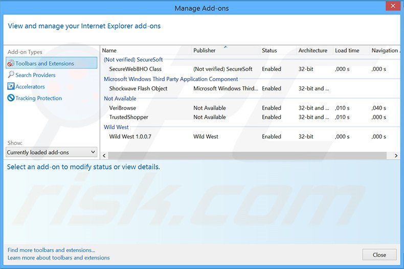 Rimuovere CouponDropDown da Internet Explorer step 2