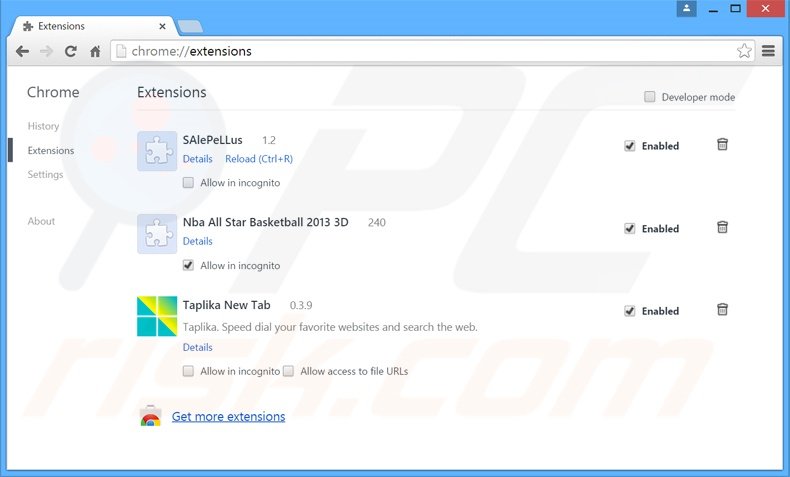 Rimuovere dnsioweb.net da Google Chrome 