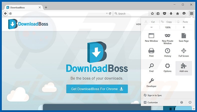 Rimuovere DownloadBoss adware da Mozilla Firefox step 1