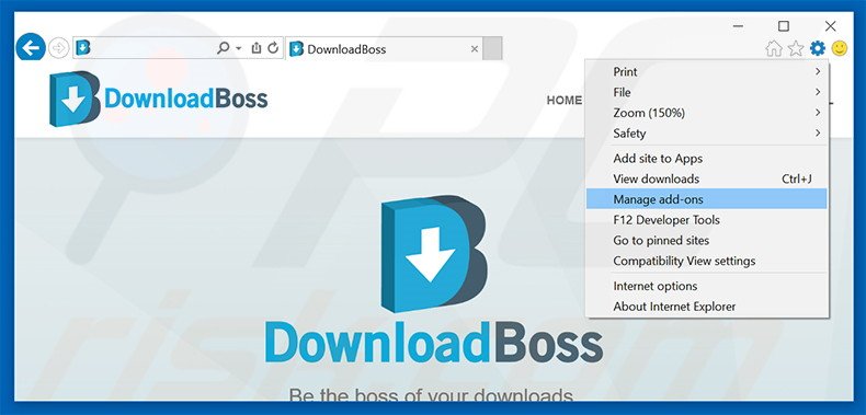 Rimuovere DownloadBoss adware da Internet Explorer step 1