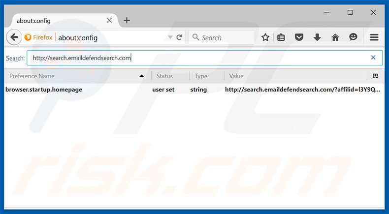 Cambia il tuo motore di ricerca predefinito search.emaildefendsearch.com in Mozilla Firefox