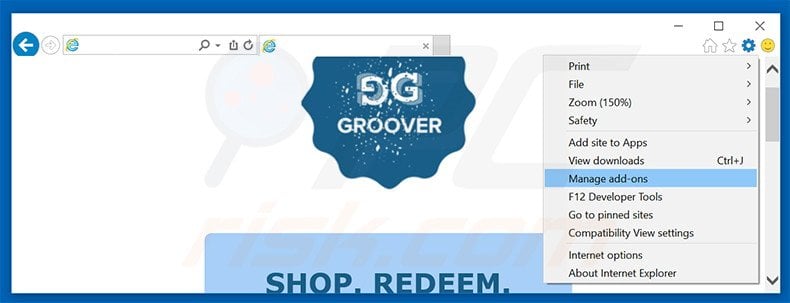 Rimuovere Groover adware da Internet Explorer step 1