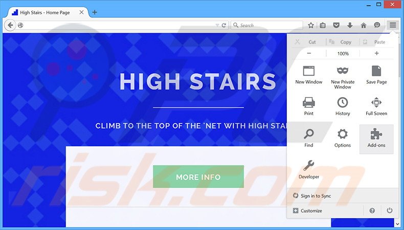Rimuovere High Stairs adware da Mozilla Firefox step 1