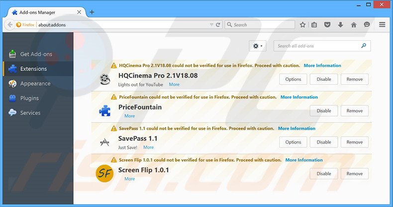 Rimuovere High Stairs adware da Mozilla Firefox step 2