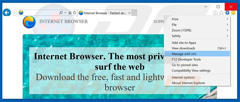 Rimuovere Internet Browser adware da Internet Explorer step 1