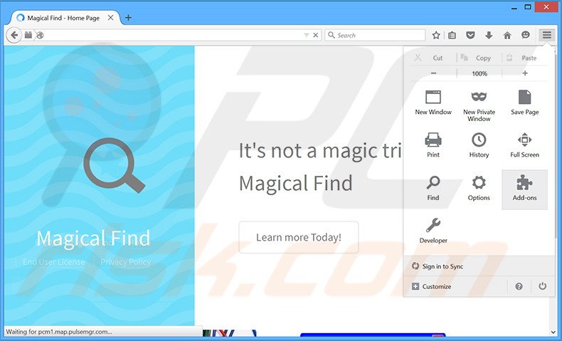 Rimuovere Magical Find adware da  Mozilla Firefox step 1