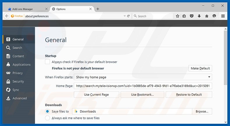 Cambia la tua homepage search.mytelevisionxp.com da Mozilla Firefox