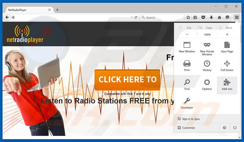 Rimuovere NetRadio adware da Mozilla Firefox step 1