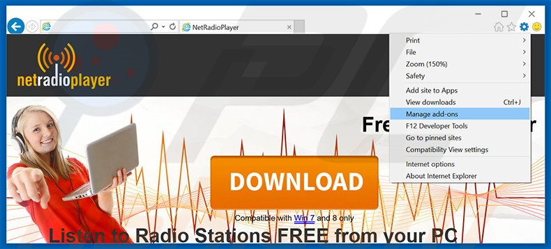 Rimuovere NetRadio adware da Internet Explorer step 1