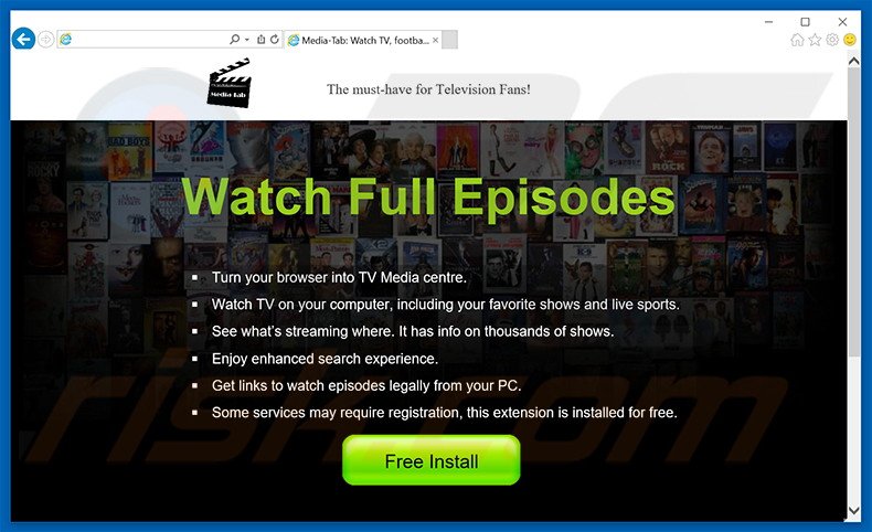 Website used to promote NewTabTV browser hijacker