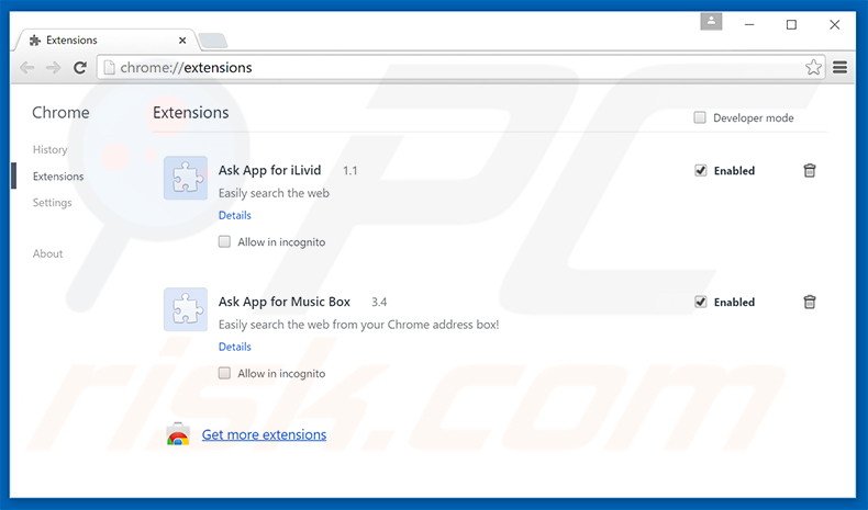 Rimuovere Note-up adware da Google Chrome step 2