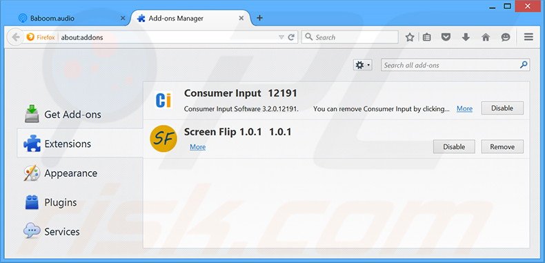 Rimuovere Nuvision Global Data Remarketer adware da Mozilla Firefox step 2