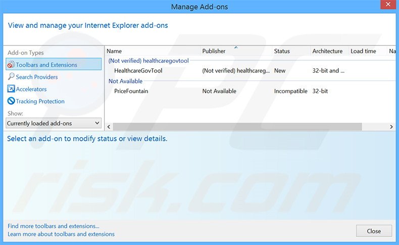 Rimuovere Nuvision Global Data Remarketer adware da Internet Explorer step 2