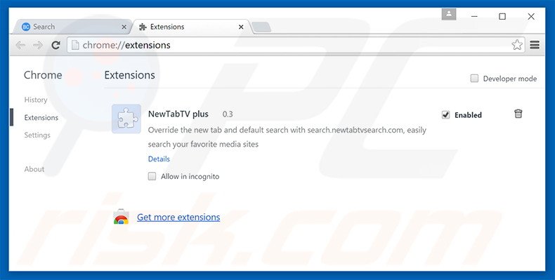 Rimuovere gosearch.me da Google Chrome extensions