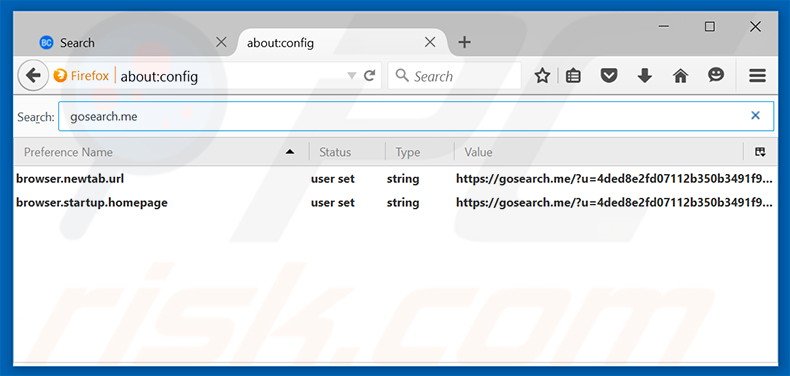 Cambia il tuo motore di ricerca predefinito search.bitcro.com da Mozilla Firefox 