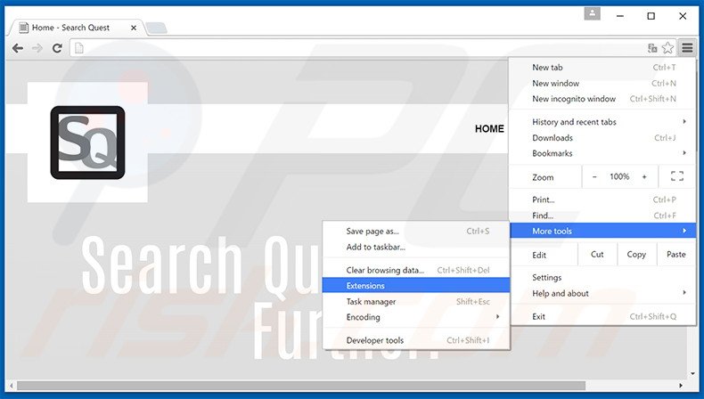 Rimuovere SearchQuest adware da Google Chrome step 1