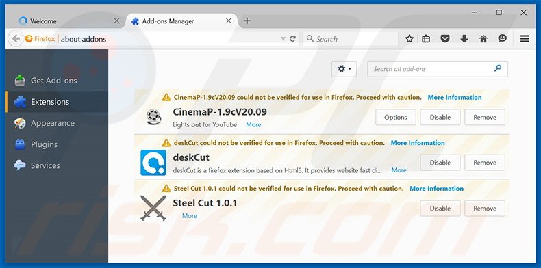 Rimuovere SmartPurple adware da Mozilla Firefox step 2