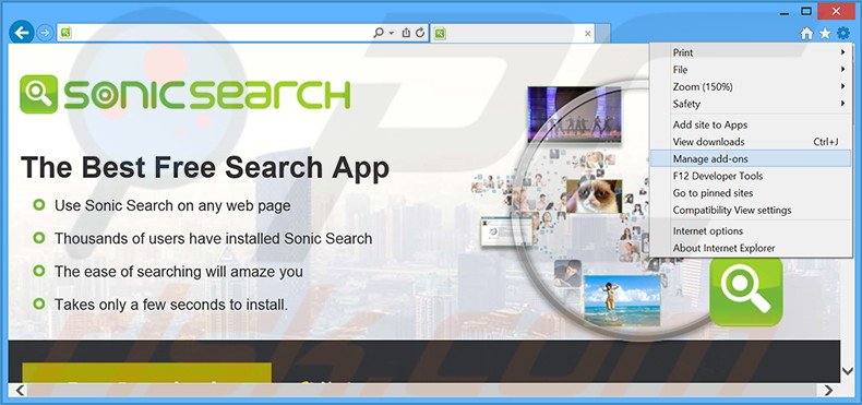 Rimuovere Sonic Search da Internet Explorer step 1